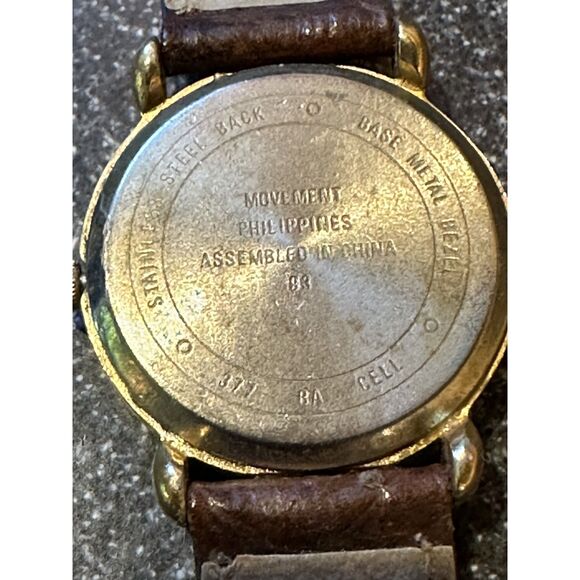 Vintage Carriage by Timex Ladies Watch, Gold Case, Brown Leather Strap